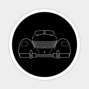 1936 Cord 810 classic American automobile white outline graphic Magnet